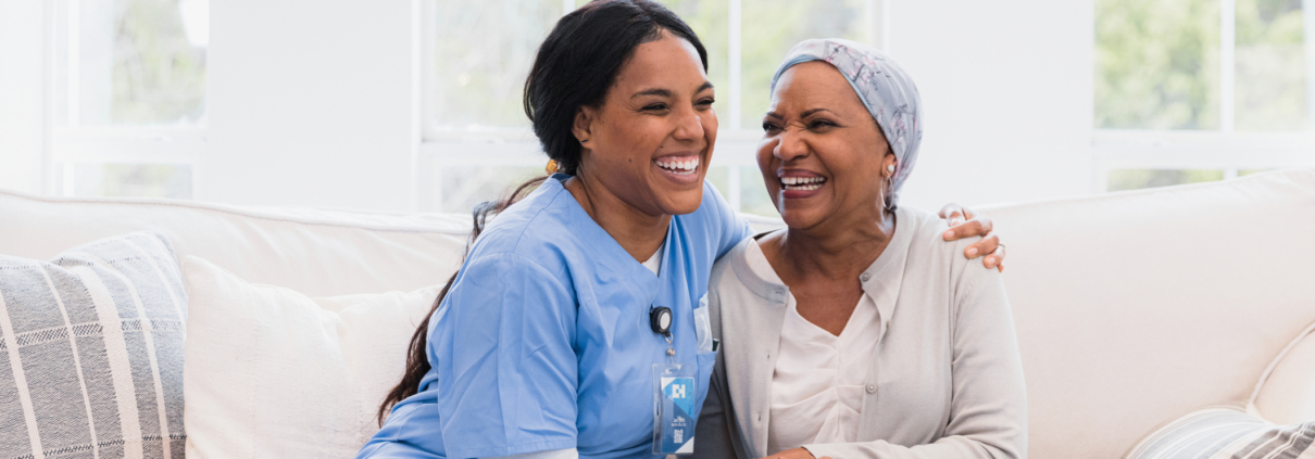 Caregiver embracing senior with dementia while providing dementia care in Beaumont, TX.